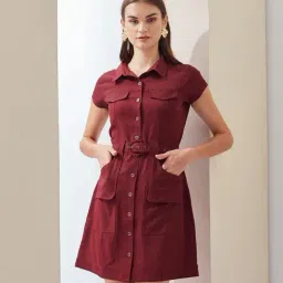Latin Quarters Maroon Polyester Regular Fit Dress-picture-17
