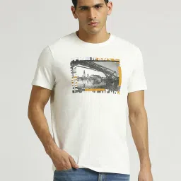 Pepe Jeans Chalk White Cotton Slim Fit Printed T-Shirt image 1
