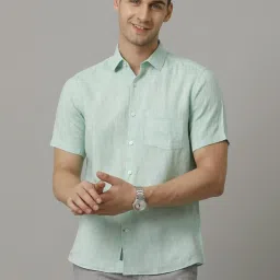 Linen Club Green Linen Regular Fit Shirt image 1