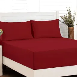 Maspar Red 100% Cotton 200 TC Bed Sheet Set image 2