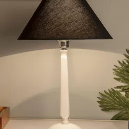 Homesake White & Black Solid Handcrafted Table Lamp with Shade-picture-17