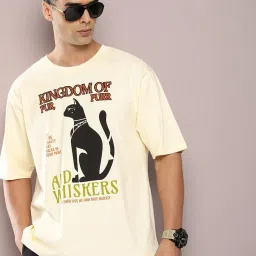 Dillinger White Cotton Loose Fit Printed T-Shirt image 1