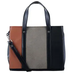 Toteteca Black Color Block Medium Handbag-image-39