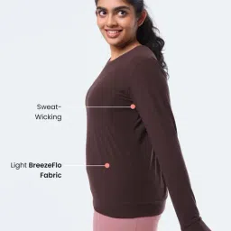 BlissClub Women Mauve The Breezy Thumbhole Top image 3