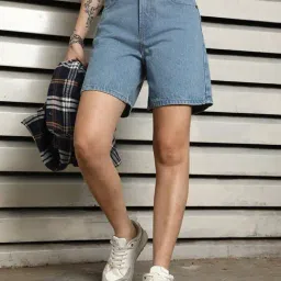 High Star Blue Cotton Regular Fit Shorts-picture-38