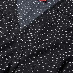Cottinfab Black Polka Dot Wrap Crepe Dress image 5