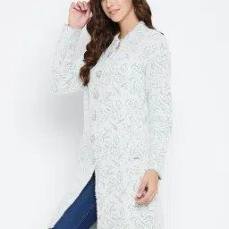 Duke Off White Self Design Longline Sweater image 3