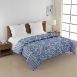 Swayam Vedic Blue & Grey Cotton 144 TC Double AC Comforter image 1