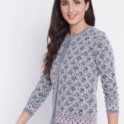 Duke Grey Self Design Sweater image 3