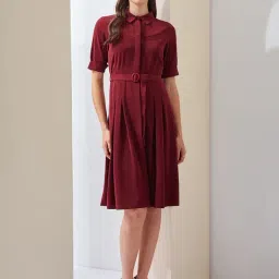 Latin Quarters Maroon Polyester Regular Fit Dress-image-21