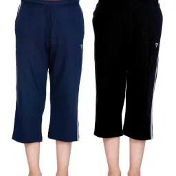 Proteens Kids Navy & Black Solid Capri (Pack of 2) image 1