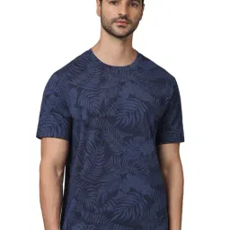 celio celio* Blue Regular Fit Printed Cotton Crew T-Shirt-picture-41