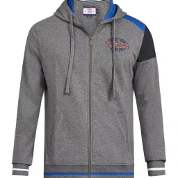 Beverly Hills Polo Club Dark Grey Cotton Regular Fit Hooded Sweatshirt image 5