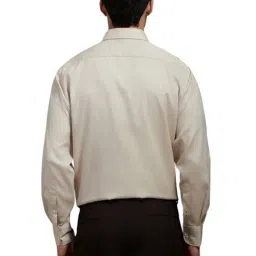 Louis Philippe Beige Cotton Regular Fit Self Pattern Shirt image 2