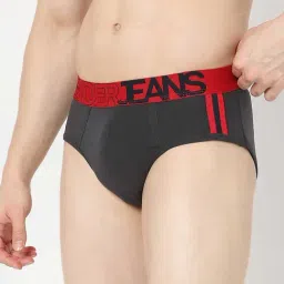 UnderJeans by Spykar Navy & Grey Regular Fit Briefs - Pack of 2 image 3