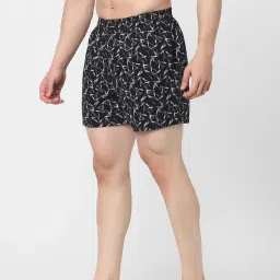 Jack & Jones Jet Black Cotton Regular Fit Printed Boxers image 3