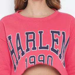 Duke Pink Graphic Print Cropped Sweatshirt image 5