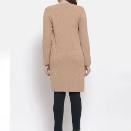 Mafadeny Light Brown Self Design Shrug image 2