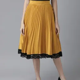 KASSUALLY Mustard Midi Skirt-image-8