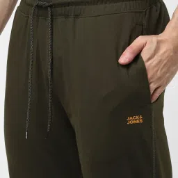Jack & Jones Olive Cotton Regular Fit Trackpants image 4