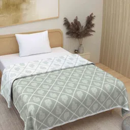 Plarsh Comfort Green & White Floral Mild Winter 300 GSM Single Bed Dohar-image-26