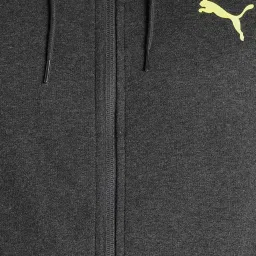 Puma Fleece Dark Grey Slim Fit Hooded Jacket image 5