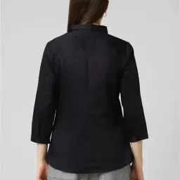 Van Heusen Black Cotton Regular Fit Shirt image 2