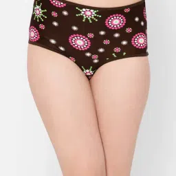 Clovia Brown Printed Hipster Panty-image-77