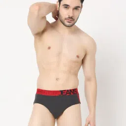 UnderJeans by Spykar Navy & Grey Regular Fit Briefs - Pack of 2 image 5