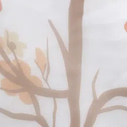 Blissta White & Orange Floral Print Saree With Unstitched Blouse image 5