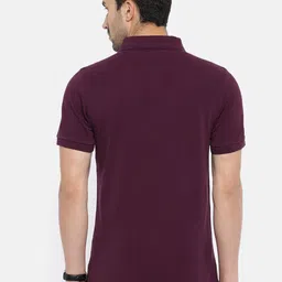 U.S. Polo Assn. Purple Solid Polo Pure Cotton T-shirt image 3