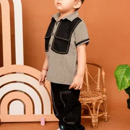 Lazycub Boys Woven-Design Shirt With Trousers Clothing Set image 5