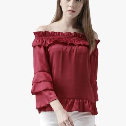 DODO & MOA Maroon Regular Fit Top-picture-16