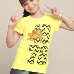 Kidsville Multicolor Cotton Printed Garfield T-Shirt-image-77