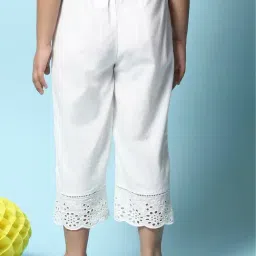 BIBA Girls White Self Design Sharara image 2