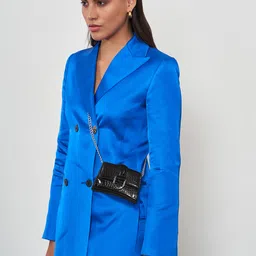 MIRAGGIO Black Mini Croc-Textured Crossbody Bag image 4