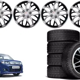Auto Pearl ViSB26 R13 33.02 cm (13 Inch) Press Type Wheel Hubcap with Retention Ring Glossy Silver Black Wheel Cover for Maruti Wagon R LXI Petrol (Set of 4)-picture-10