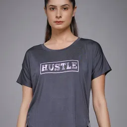 MKH Women Dri-Fit Typography Printed Round Neck Slim Fit T-shirt-image-86