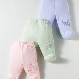 Zero Knit Bootie Leggings With Animal Print Pack of 3 - Pint Mint & Aqua-picture-10