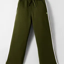 Femea Fleece Knit Side Taped Track Pants - Olive Green-picture-23