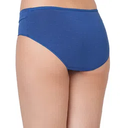 Inner Sense Organic Cotton Knit Pack Of 2 Solid V Band Detailed Plus Size Maternity Panties - Blue image 3