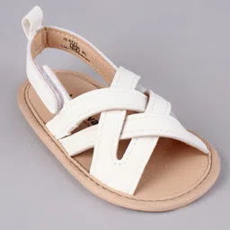 Cute Walk by Babyhug Booties with Velcro Closure - White image 3