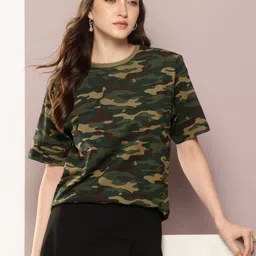 DILLINGER Camouflage Printed Drop-Shoulder Sleeves Pure Cotton T-shirt-picture-21