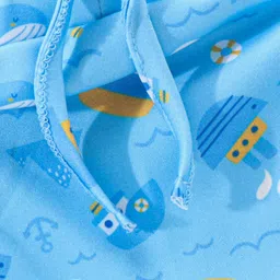 Babyhug Swimming Trunk Boat Theme Print- Blue image 4