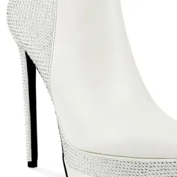 London Rag Women's White Stiletto Booties image 4