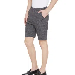Hypernation Grey Checks Cotton Shorts image 3