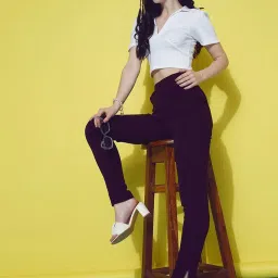 SELVIA Wine Regular Fit Mid Rise Trousers image 4