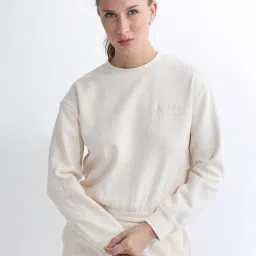 RAREISM Beige Blended Embroidered Long Sleeves Sweatshirt image 1