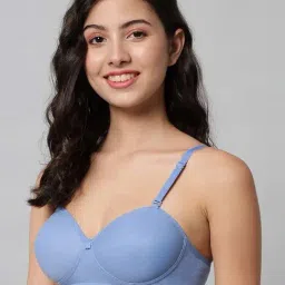 AROUSY Blue & Green Cotton Demi Cup Bras - Pack Of 2 image 3