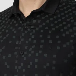 V Dot Black Slim Fit Printed Shirt image 4